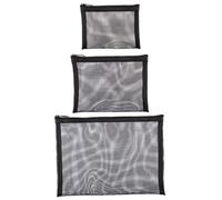 PAMINGONO 3pcs Nylon Makeup Bag Set with Smooth Zipper Closure and Tear-Resistant Mesh Material, Large Capacity Cosmetic Bags for Women, Portable Travel Makeup Pouch for Personal Home Use