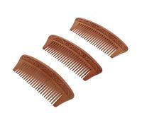 PAMINGONO 3pcs Portable Hair Combs Double-sided Carved Scalp Massage Tools for Hair Styling and Relaxation Light Brown for Spa and Travel