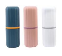PAMINGONO 3pcs Portable Toothbrush Cups Travel Toothbrush Holders High Temperature Resistant Drop Personal Care Supplies for Home Business Trips Students Random Color