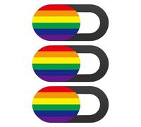 PAMINGONO 3pcs Protective Cover for Laptop Tablet and Desktop Rainbow Stripe Design Webcam Cover Slide Function for Web Camera for Privacy Protection during Video Calls Browsing