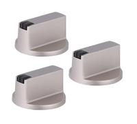 PAMINGONO 3pcs Replacement Gas Stove Knobs Metal Cooker Control Switch with Universal 6mm Hole Diameter Silver Stove Control Knobs Kitchen Use