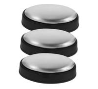 PAMINGONO 3pcs Stainless Steel Odor Removing Bar for Hands Kitchen Use Oval Metal Soap for Garlic Fish Onion Smell Elimination Portable Stainless Steel Soap Bars with Ergonomic Design