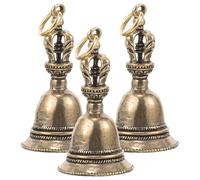 PAMINGONO 3pcs Vintage Brass Small Bells Charms for DIY Crafts, Decorative Keychain Pendants, Not Easily Deformed or Broken, Easy to Store, for Christmas Ornaments