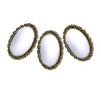 PAMINGONO 3pcs Vintage Miniature Dollhouse Mirrors Oval Small Hanging Wall Mirrors Victorian Style Mini Framed for Dollhouse Decor and Miniature Scene Accessories