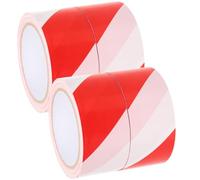 PAMINGONO 4 Rolls Red White Striped PE Caution Tape Non-Adhesive Safety Barrier Tape 4.8cm x 100m for Construction, Crime Scene, and Hazard Warning Use