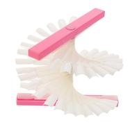 PAMINGONO 48 Pink Fan-shaped Nail Practice Tips Sticks for Nail Art Teaching and Colour Display with 48 Colour Samples and Home Use