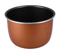 PAMINGONO 4l Cooker Pot Non-Stick Thickened Aluminum Alloy Inner Pot Large Capacity Design Replacement Part for Electric Pressure Cooker Brown