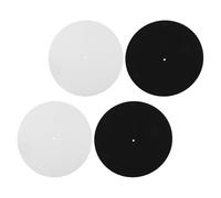 PAMINGONO 4Pcs 12 Inch Vinyl Record Slipmat Set - Black White Felt Turntable Platter Mats Anti-Static and Non-Slip Features for Record Players and Dj Use at Home
