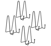 PAMINGONO 4pcs 6-inch Black Iron Picture Frame Stands Set, Tabletop Photo Frame Display Easels for Artwork, Book, Plate Holder for Home and Office Decor