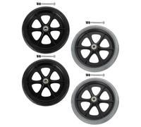 PAMINGONO 4pcs 8-Inch Wheelchair Front Wheel Replacement Kit, Anti-Slip Caster Rollers for Walker and Stroller, Sturdy Wheelchair Caster Assembly for Mobility Repair