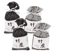 PAMINGONO 4pcs Activated Charcoal Odor Absorber Bags, Reusable Bamboo Charcoal Deodorizer for Car, Room and Closet, Black and Gray, Moisture and Smoke Odor Remover