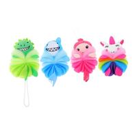 PAMINGONO 4Pcs Bath Exfoliating Scrubber Balls Soft Foaming Shower Sponge for Boys and Gentle Skin Cleaning Bathing Accessories