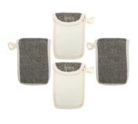 PAMINGONO 4Pcs Black Linen Soap Bags with Hanging Rope Multi-function Exfoliating Soap Savers Pouch for Bath Shower Skincare and Bar Storage Portable and Lightweight for Travel