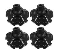 PAMINGONO 4pcs Black Plastic Chair Leg Caps with Anti- and Shock Absorption for Camping Chairs and Furniture Table Legs, Outdoor Garden Foot Protectors