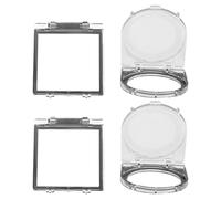 PAMINGONO 4pcs Elevator Button Protective Covers Push Button Safety Guard with 2 and 2 Square PC Switch Covers for Control Panel Protection in Household and Public Spaces