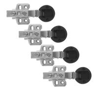 PAMINGONO 4pcs Glass Door Cabinet Hinges Silver Cold Rolled Steel Sturdy High Strength Damping Soft Close for Office and Commercial Bookcase Wardrobe Doors