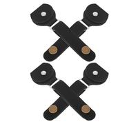 PAMINGONO 4pcs Guitar Headstock Strap Tie for Acoustic Folk Bass Black Retro Secure Guitar Strap Kit Neck Adapter Instrument Accessories Case