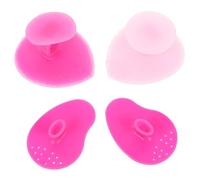 PAMINGONO 4pcs Manual Facial Brush Silicone Face Cleanser Simple Face Scrub Makeup Brush Cleaning Tool Travel-friendly Hypoallergenic Random Color