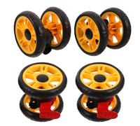 PAMINGONO 4pcs Plastic Swivel Wheels with Brake Set for Strollers and Pet Carts, 12cm 4.7' Sturdy Replacement Front and Back Wheels with 360-degree Flexibility and Simple Maintenance