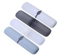 PAMINGONO 4pcs Portable Toothbrush Storage Case Made of Sturdy Pp Material with Simple Design, for Travel and Business Trips, Compact Toothbrush and Toothpaste Holder