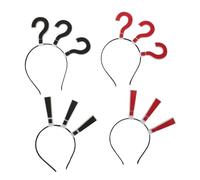 PAMINGONO 4pcs Question Mark Hair Band Decorative Headwear Unique Expression Hair Accessories for Women and Teen Party Halloween Daily Use