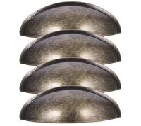 PAMINGONO 4pcs Retro Zinc Alloy Half-Circle Drawer Pull Handle Closet Knob Wardrobe Door Pulls Classic Artistic Style Easy Installation Versatile Use for Home Furniture