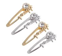 PAMINGONO 4pcs Rhinestone Snap Hair Clips for Women Crystal Hair Chic Metal Barrettes for Any Occasion
