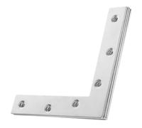PAMINGONO 4pcs Stainless Steel Flat Corner Braces L-Shaped Joining Brackets 120mm X 120mm with Extra Strength and Wear Resistance for DIY and Home Use Panels Made of Wood