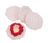 PAMINGONO 4pcs Washable Cotton Round Door Handle Covers for Home and Bedroom, Reusable Anti-Static Door Knob Protectors with Soft Decorative Dot Pattern, in Winter