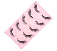 PAMINGONO 5 Pairs Black Synthetic Material Fake Eyelashes Lightweight and Safe Classic Style False Lashes for Everyday Life and Attending Parties