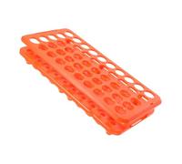 PAMINGONO 50-Hole Lab Tube Rack with Silicone Gasket Detachable Plastic Test Tube Holder for Blood Samples and Chemistry Experiments 18mm Size Orange Color