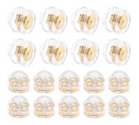 PAMINGONO 50pcs Earring Backs Silicone Small Earrings Backs Golden Silicone Simple Style