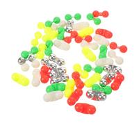PAMINGONO 50pcs Fishing Double Rattle Beads Bite Indicators for Fishing Rods Plastic and Metal Material with Easy Installation Suitable for Freshwater and Tackle Setups