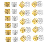 PAMINGONO 50pcs Hair Cuffs Accessories for Dreadlocks Braids and Locs Metal Heart-shaped Charms Rhinestones Lightweight and Comfortable Hair Jewelry for Women for Parties and Weddings