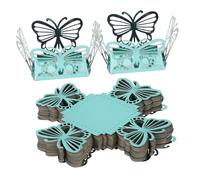 PAMINGONO 50pcs Hollow Butterfly Square Chocolate Wrappers Sturdy Paper Candy Packaging Boxes for Wedding Favors Shower Dessert Cups with Romantic Design and Easy Open Structure