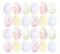 PAMINGONO 50Pcs Mini Easter Foam Eggs Speckled White Simulation Egg Party Bag Stuffers Easter Scene Decor for Holiday Celebrations and ’ Activities