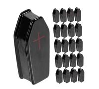 PAMINGONO 50pcs Miniature Halloween Coffins and Tombstones Set Small Black Resin Mini Coffin Decor for Dollhouses and Micro Landscape, Seasonal Party Favors and Haunted House Accessories