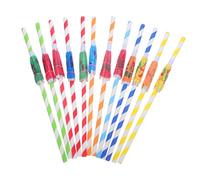 PAMINGONO 50pcs Tropical Hawaiian Umbrella Straws with Heat Resistant Paper Parasol Sturdy Luau Tiki Cocktail Drink Decorations for Beach Parties and Outdoor Events