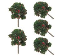 PAMINGONO 5pcs Artificial Tree Model 9cm Miniature Landscape Trees for Diorama, Model Railway Scenery, and Craft Supplies Plastic Micro Scenery Decoration for Home and Christmas