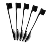 PAMINGONO 5pcs Dual-ended Makeup Brush Set Eyebrow Eyelash Separator and Hair Wax Applicator Black Precision Styling Tool for Women for Curly Hair and Detailed Makeup