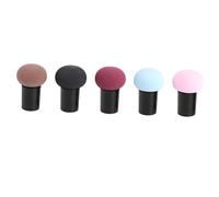 PAMINGONO 5pcs Dual-use Mushroom Shape Makeup Powder Puff Set for Dry and Wet Foundation Application, Soft Cosmetic Puff Applicator for Face Makeup and Loose Powder, Suitable Random Color