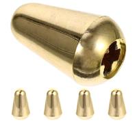 PAMINGONO 5pcs Gold Metal Guitar Toggle Switch Caps for Electric Guitar 3-way 5-way Knob Hats Replacement Accessories