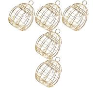 PAMINGONO 5Pcs Hollowed Metal Birdcage Candy Boxes Packaging Set Wire Mesh Storage Boxes for Wedding Party Favors Birthday and Event Supplies