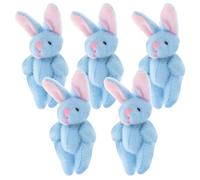 PAMINGONO 5pcs Jointed Rabbit Plush Soft and Lightweight Mini Stuffed Bunny Adorable Design, Short Plush Material, for Birthday Cake Decoration or Collection