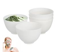PAMINGONO 5pcs Medium Silicone Facial Mask Mixing Bowls, Spa DIY Skincare Tools, Soft Non-toxic Silicone for Home Beauty Treatments, White