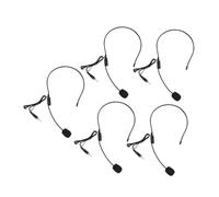 PAMINGONO 5pcs Threaded Wired Microphone Omnidirectional Black Plastic Mic with 3.5mm Thread Head Easy to Carry and Use for Stage Performances and Accompaniment Singing