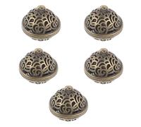 PAMINGONO 5pcs Vintage Mini Bells for Jewellery Making and Crafts, Brown Metal Retro Style Bells for Holiday Season Decorations and Party Atmosphere Accessories