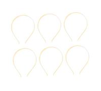 PAMINGONO 6 Pcs Golden Pure Metal Hair Hoops for Women Simple Diy Headbands Lightweight and Adjustable Hair Accessories for Daily Use
