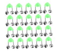 PAMINGONO 60pcs Fishing Bell Alarm Clips for Rods Plastic Dual High Volume Bite Alert Bells with Stable Spiral Clamp Lightweight Durable Fishing Gear Alarm for Sea Rods Outdoors
