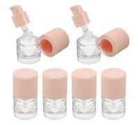 PAMINGONO 6pcs 15ml Glass Pump Bottles for Foundation and Lotion, Leakproof Refillable Compact Liquid Dispensers, Travel-friendly Small round Cosmetic Containers